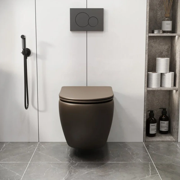 Унитаз подвесной Grossman Color коричневый матовый, по запросу - фото 9