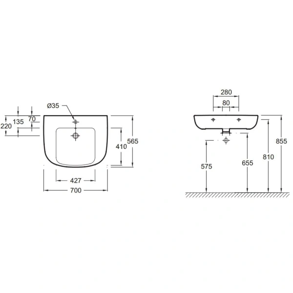 Раковина подвесная, цвет белый, Jacob Delafon ODEON UP - фото 3
