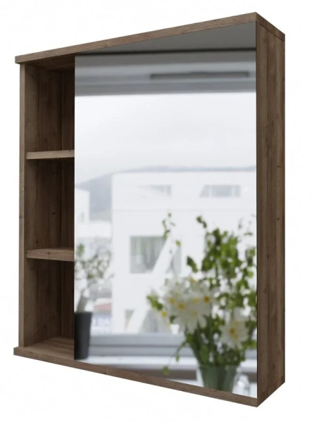 Зеркальный шкаф Grossman Форта 70 см темный дуб галифакс - фото 3