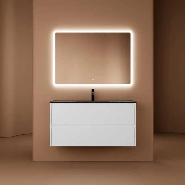 Тумба под раковину подвесная Sancos Libra 100 см белый глянец, окрашенные - фото 9