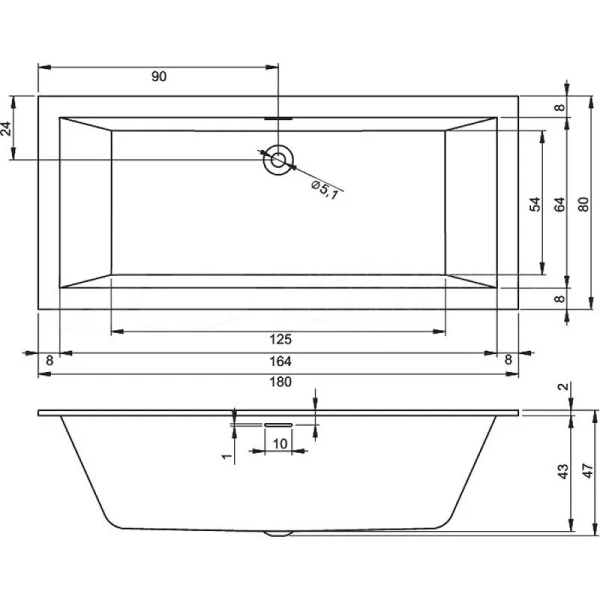 Акриловая ванна Riho Rething Cubic Plug & Play, B106012005, 180 x 80 см, левая, цвет белый - фото 3