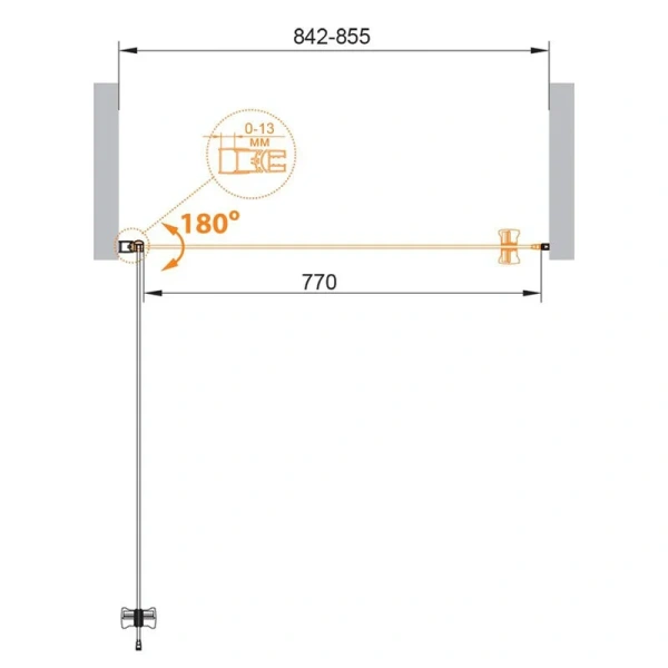 Душевая дверь в нишу Cezares Eco 85 см стекло прозрачное - фото 2