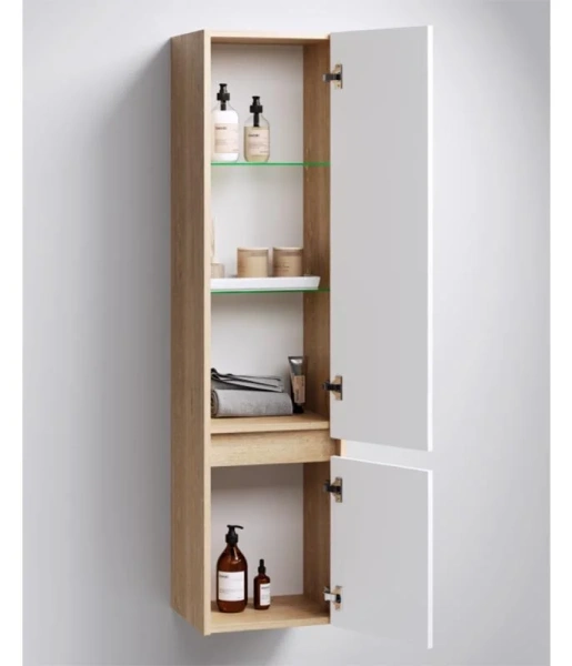Шкаф-пенал подвесной Aqwella Сити 35 см дуб канадский, в наличии - фото 2