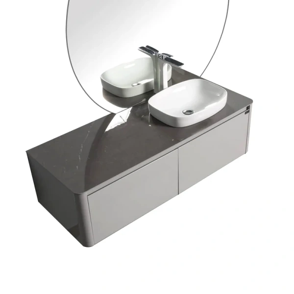 Тумба с раковиной подвесная Black&White Universe 140 см правосторонняя, современная, hi-tech - фото 3