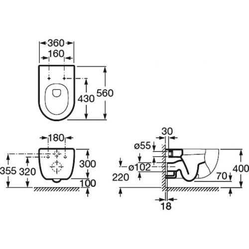 Унитаз подвесной Roca Meridian белый - фото 3