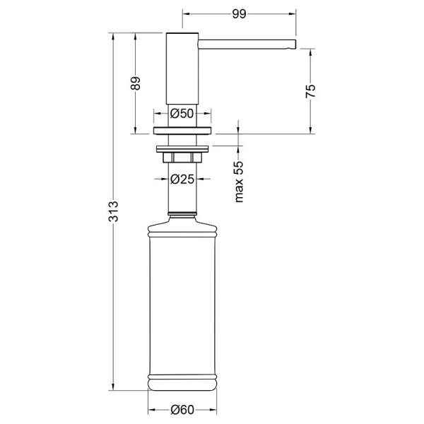 Дозатор Timo Saona белый матовый - фото 2