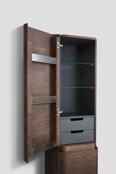Шкаф-пенал подвесной Am.Pm Sensation 40 см левый орех, подвесные - фото 5