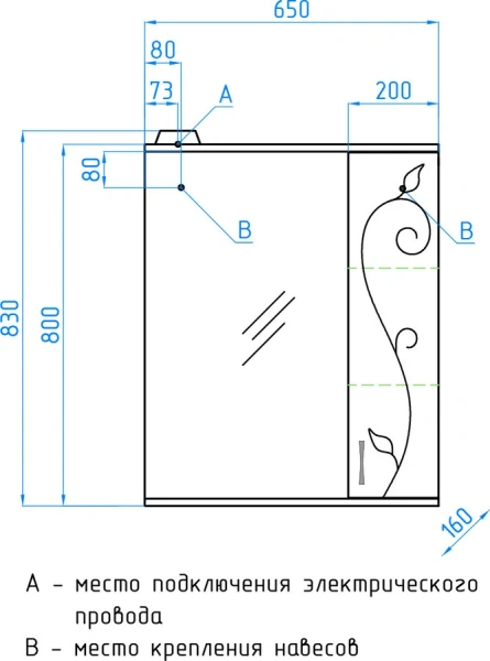 Зеркальный шкаф с подсветкой Style Line Панда 65 см белый index_1 - фото 9