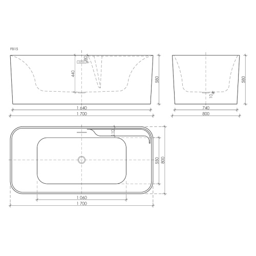 Ванна акриловая Sancos Sigma 170x80 см белая, прямоугольные - фото 5