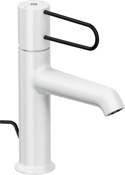 Смеситель для раковины Jacob Delafon Odeon Rive Gauche белый ручка черная - фото 1