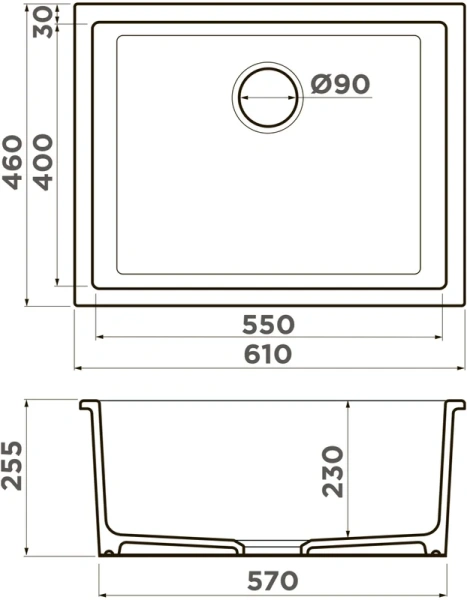 Мойка для кухни Omoikiri Okinoshima 61-U/I СС 61 см cappucino coffee, врезные - фото 2