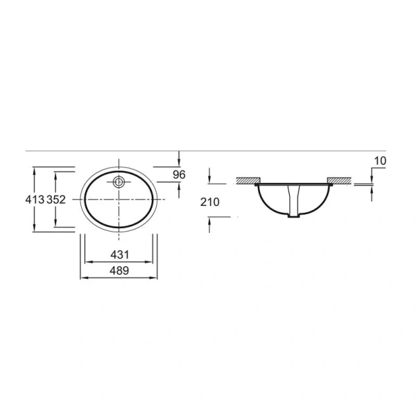 Раковина Jacob Delafon Caxton 49 см встраиваемая - фото 2