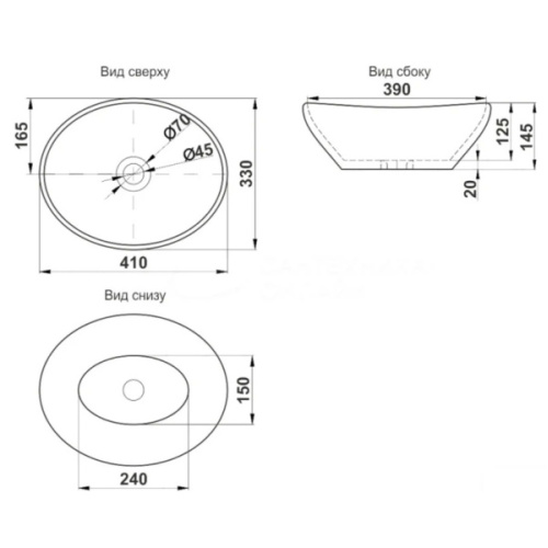 Раковина Velvex 41 см белая - фото 3
