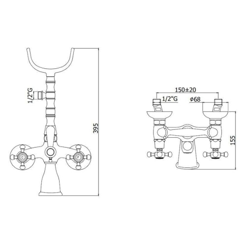 Схема, округлая форма, с душевой лейкой - фото 5