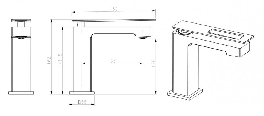 Смеситель для раковины Boheme Q хром/черный, для раковины - фото 2