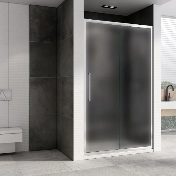 Душевая дверь в нишу Abber Schwarzer Diamant 140 см стекло матовое, в нишу, стеклянные - фото 5