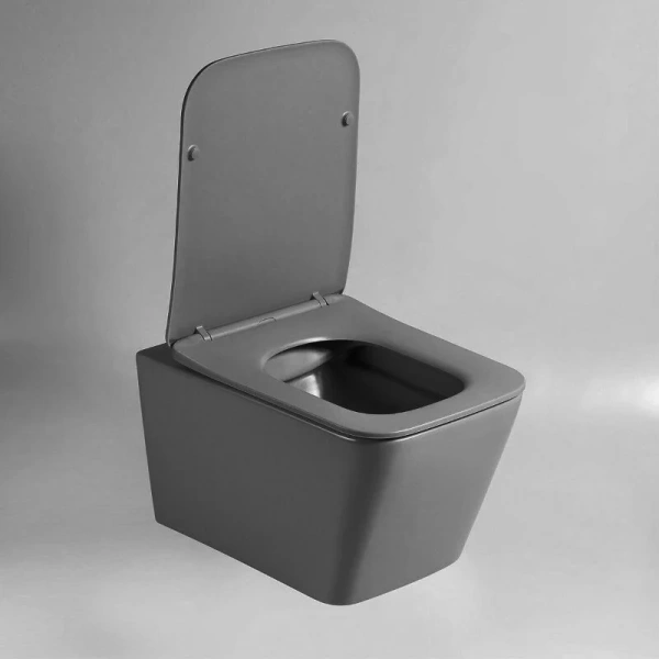 Унитаз подвесной Vincea Q-Line антрацит матовый, современные, hi-tech, прямоугольные - фото 4