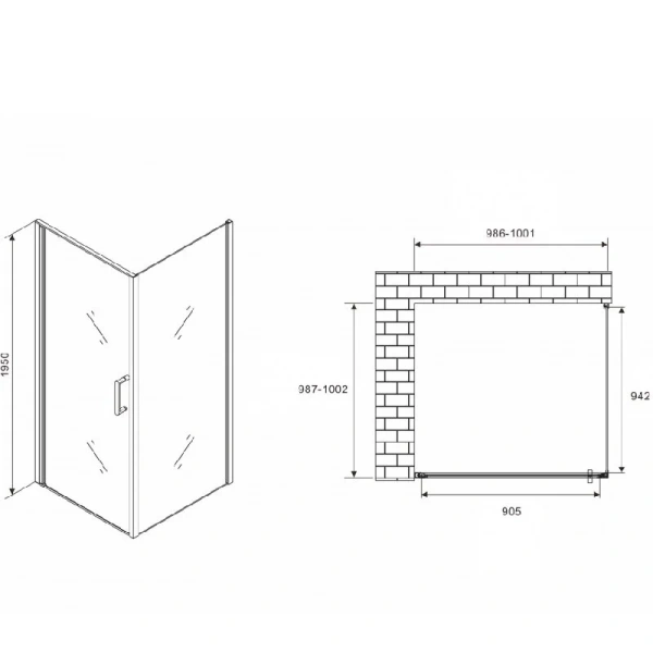 Душевой уголок Abber Sonnenstrand 100х100 см профиль черный, квадратные - фото 2