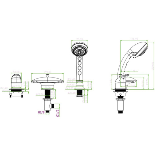 Смеситель для ванны Boheme Aquadesign бронза - фото 2