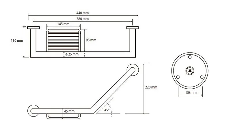 Поручень для ванной Bemeta Omega с мыльницей - фото 2
