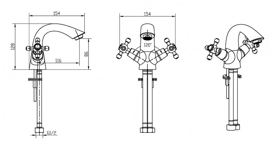 Смеситель для раковины Boheme Royal Cristal золото, для раковины - фото 2