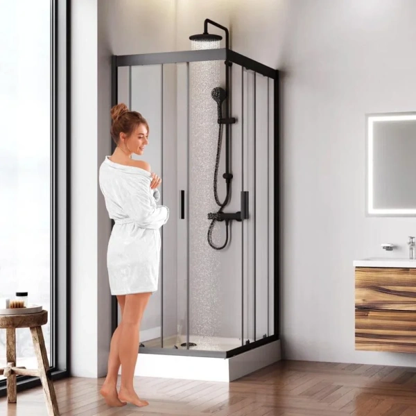 Душевой уголок Am.Pm Gem 100х80 см профиль черный, 100х80 - фото 5