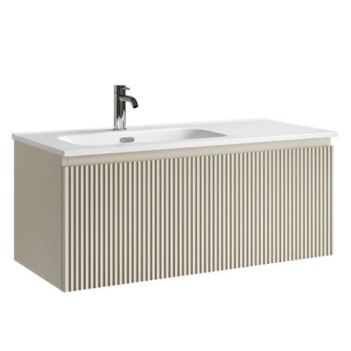 Тумба под раковину подвесная Sancos Snob R 1.0 100 см левая beige soft - фото 5