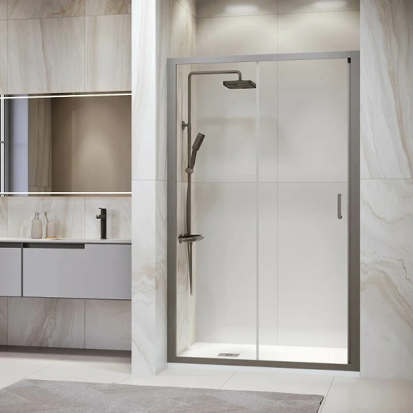 Душевая дверь в нишу RGW Passage PA-14Gr 130 см профиль серый, стекло прозрачное, 130 см - фото 3