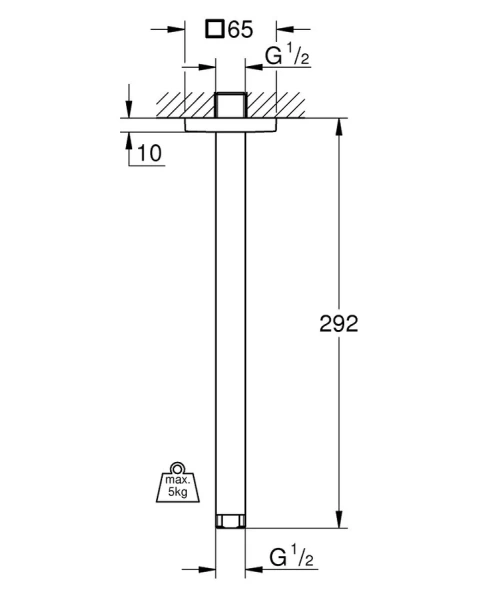 Кронштейн для верхнего душа Grohe Rainshower 27485000, нет в наличии - фото 2