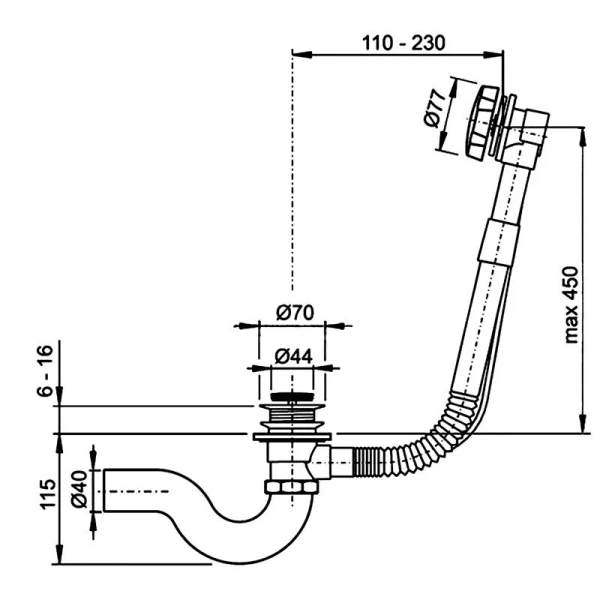 Слив перелив Timo белый 8004/16 - фото 2