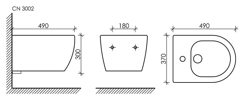 Биде подвесное Ceramica Nova Play черное матовое, современные, hi-tech - фото 2