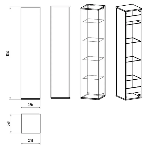 Шкаф-пенал подвесной Brevita Savoy 35 см белый - фото 2
