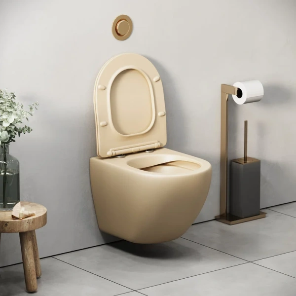 Унитаз подвесной Grossman бежевый матовый, с горизонтальным, прямым выпуском, с прямым выпуском - фото 7