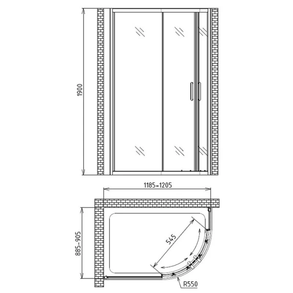 Душевой уголок Gemy Victoria 120 S30202 - фото 2