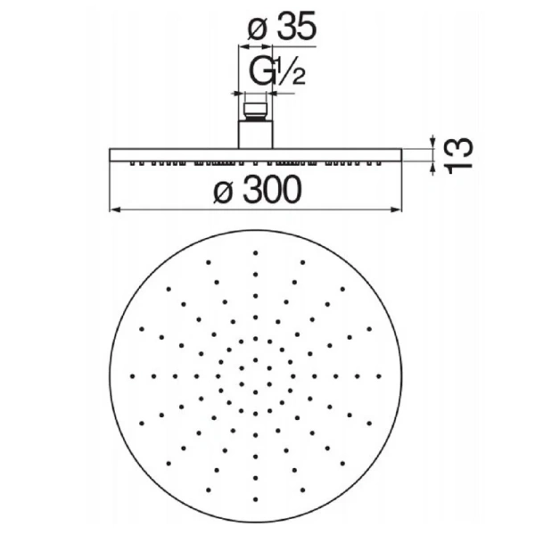 Верхний душ Nobili Rubinetterie AD139/63 с дождевой форсункой - фото 2