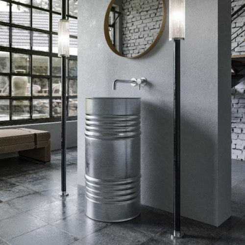 Раковина напольная Kerasan Artwork Barrel белая/серебро - фото 3