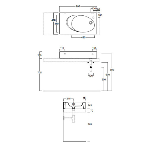 Схема, накладные (на столешницу) - фото 2