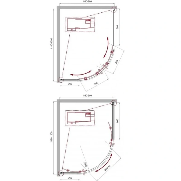 Душевой уголок BelBagno Uno 120х90 см с прозрачным стеклом - фото 2