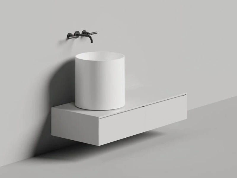 Раковина Salini Armonia Round 03 45 см белый матовый - фото 4