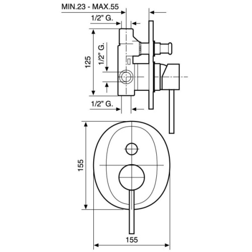 Смеситель для душа, Emmevi Piper 45019 - фото 3