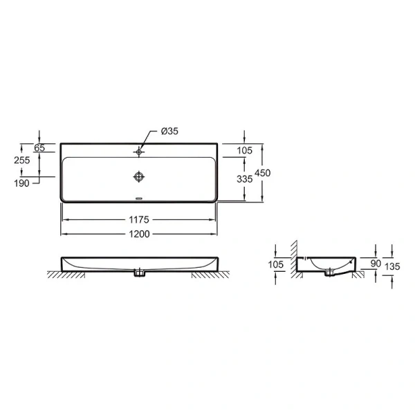 Раковина Jacob Delafon Vox 120 см накладная - фото 2