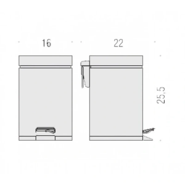 Мусорное ведро Colombo Black&White белое матовое, современные, hi-tech - фото 2