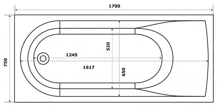 Ванна из искусственного камня Good Door Афина 170 x 75 см, белый, ва00020 - фото 2