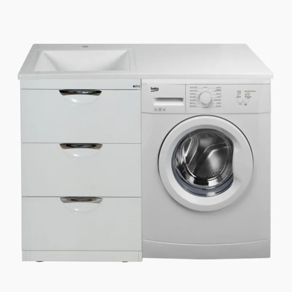 Тумба с раковиной напольная Misty Куба 120 см под стиральную машину