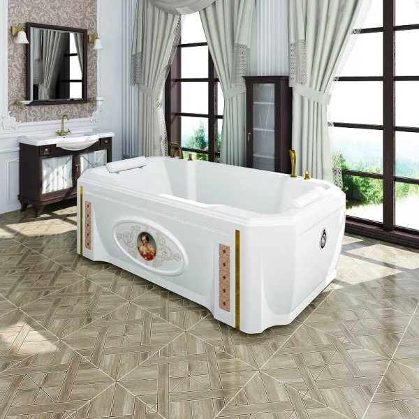 Акриловая ванна Fra Grande Фонтенбло 4-01-0-0-1-415, 210 x 120 см, рама-подставка, подголовник - 2 шт., белая, без гидромассажа - фото 5