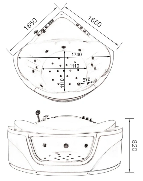 Акриловая ванна пристенная Gemy G9247 K - фото 2
