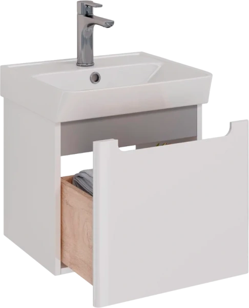 Тумба с раковиной подвесная Lemark Buno Mini LM05BM45T 45 см с выдвижным ящиком, подвесная, пристенная - фото 4