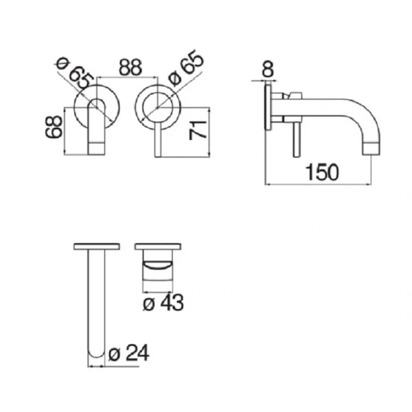 Смеситель для раковины Nobili Live черный матовый, для раковины - фото 2