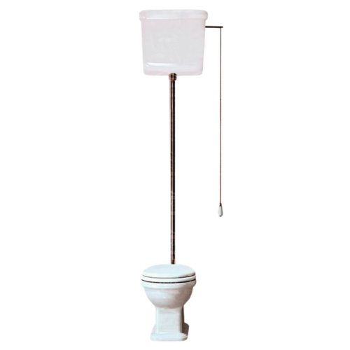 Унитаз с высоким бачком GSI Classic 8710, 8711 белый на высокой трубе - фото 1