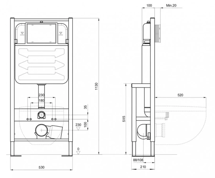 Инсталляция для унитаза Акватек усиленная - фото 2